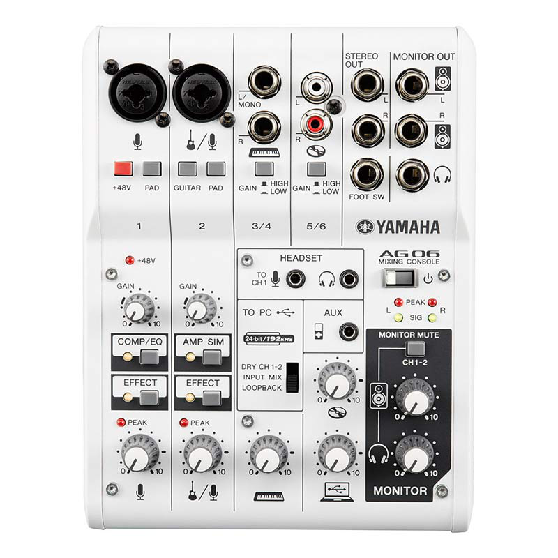 Yamaha AG06 6 kanaals mixer USB audio interface