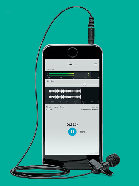Shure Motiv MVL lavelier microfoon voor mobiele toestellen