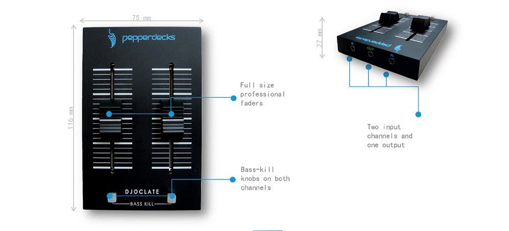 Pepperdecks DJOCLATE pocketsize audio mixer