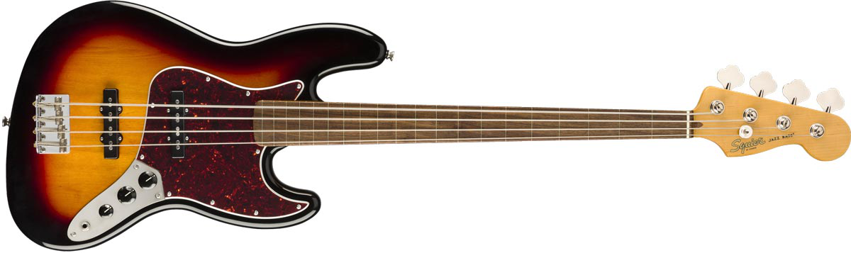 Squier Classic Vibe 60s Jazz Bass fretless LRL 3TS