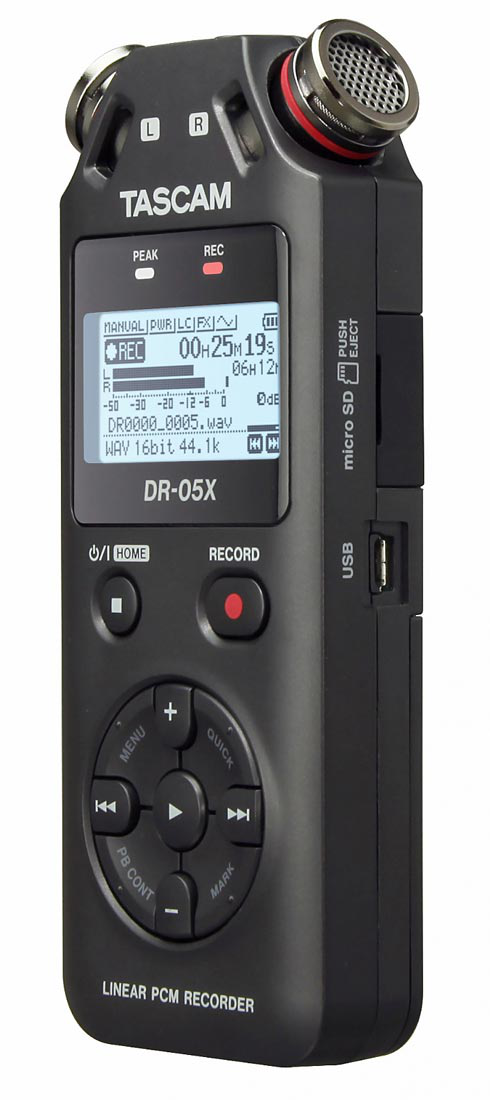 Tascam DR-05X stereo handheld recorder en USB interface