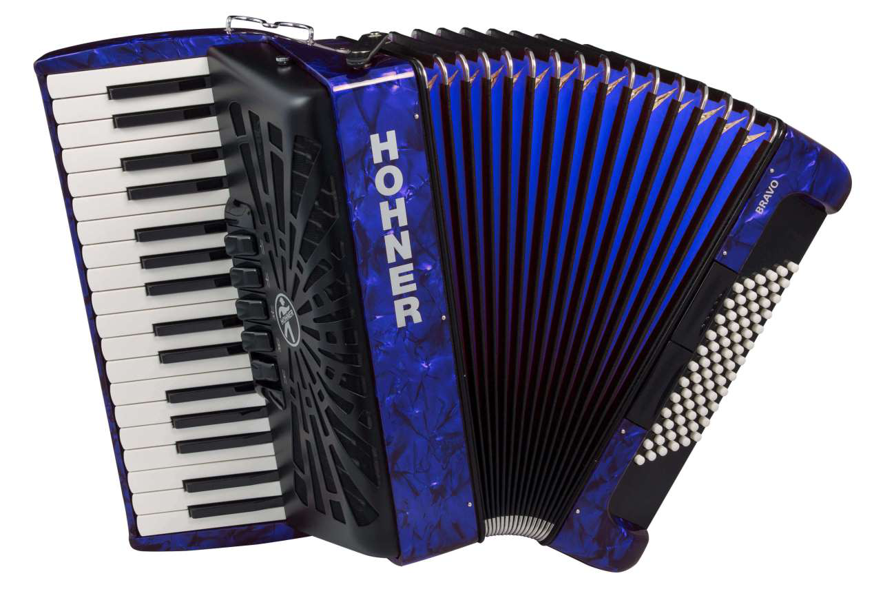 Hohner Bravo III 72 Silent Key Blauw/Zwart