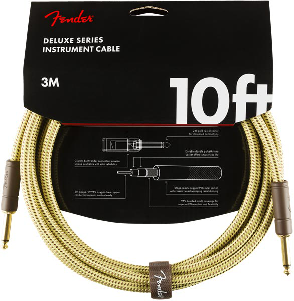 Fender Deluxe Series Instrument Cable 3 meter Tweed