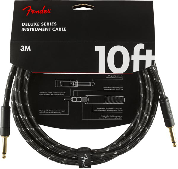 Fender Deluxe Series Instrument Cable 3 meter Black Tweed