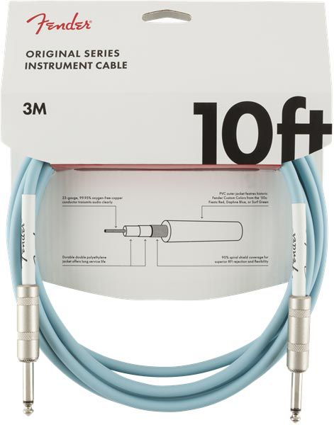 Fender Original Series Instrument Cable 10 Daphne Blue