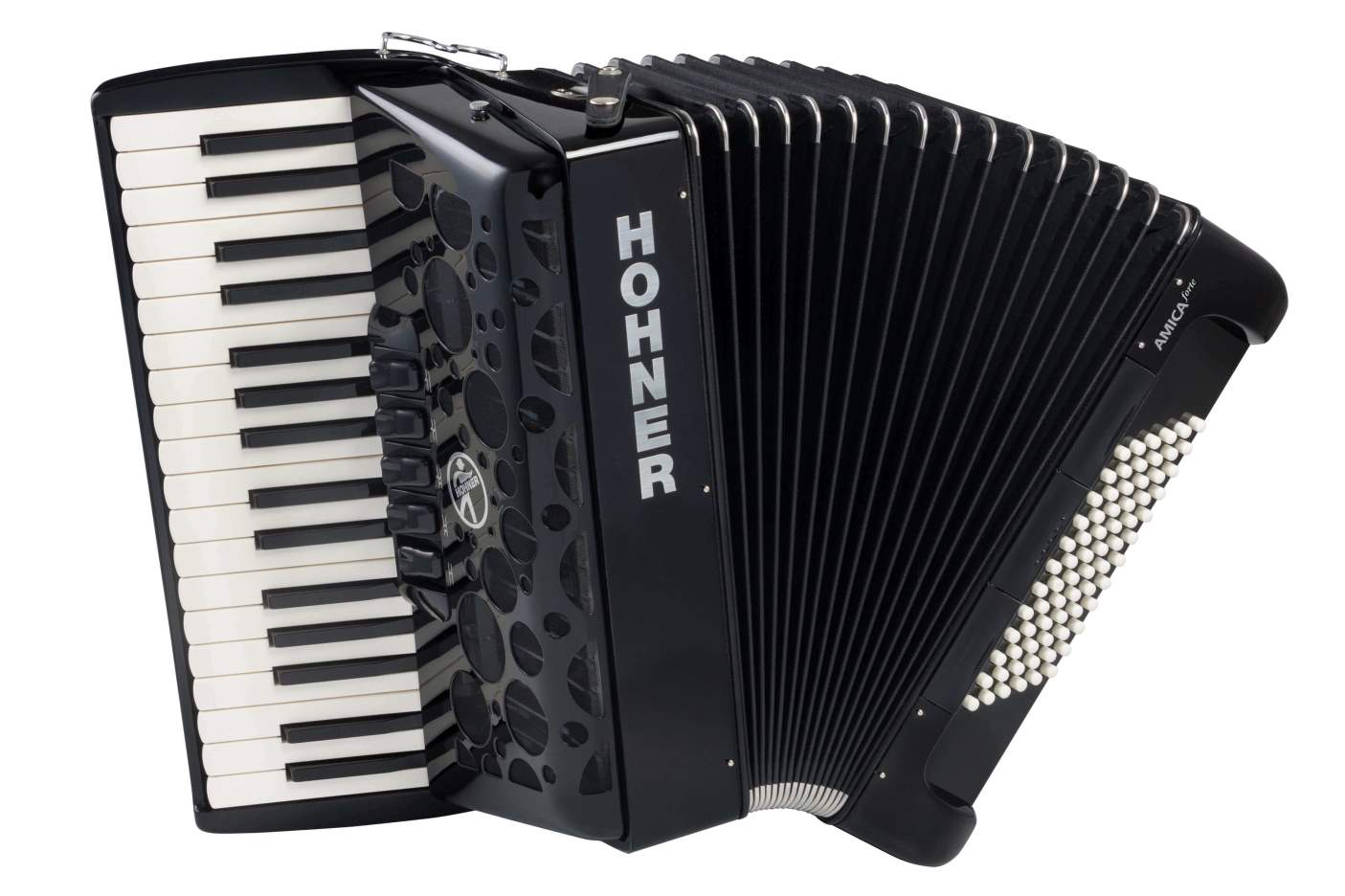 Hohner Amica Forte 72Bas zwart silent