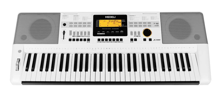 Medeli A300WH Keyboard incl. adapter Wit