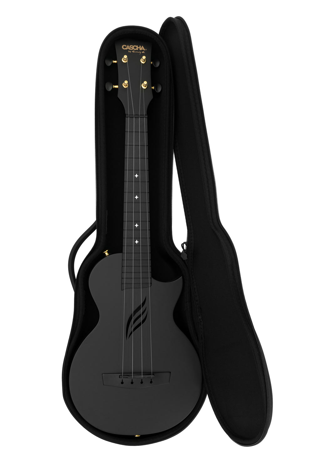 Cascha Carbon Ukulele zwart