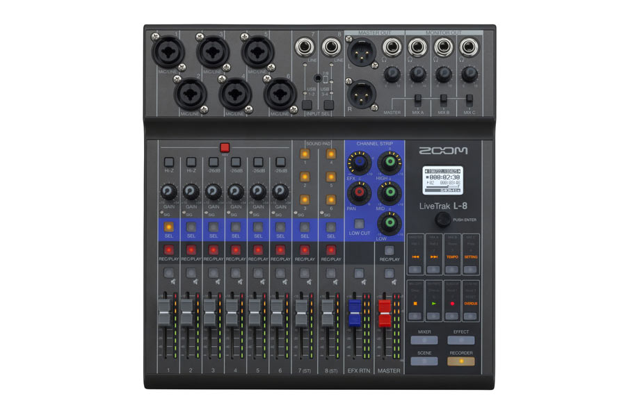 Zoom  LiveTrak L-8 digitale mixer Recording