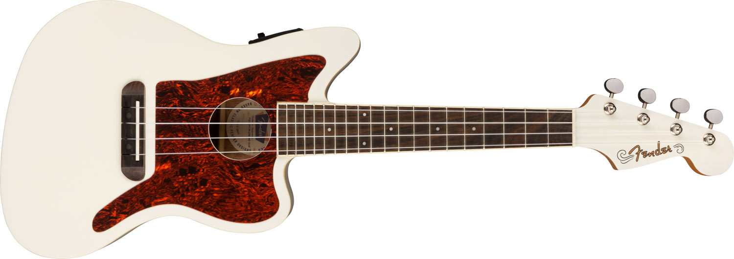 Fender Fullerton Jazzmaster Uke Olympic White