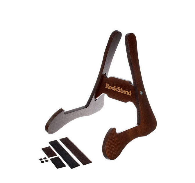 Rockstand Wood A-Frame Stand Brown Oak Finish