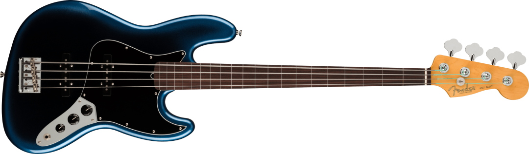 Fender American Professional II Jazz Bass RW Fretless DN Gitaar + koffer