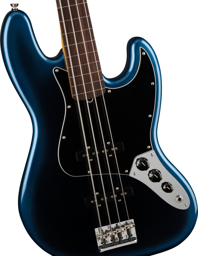 Fender American Professional II Jazz Bass RW Fretless DN Gitaar + koffer