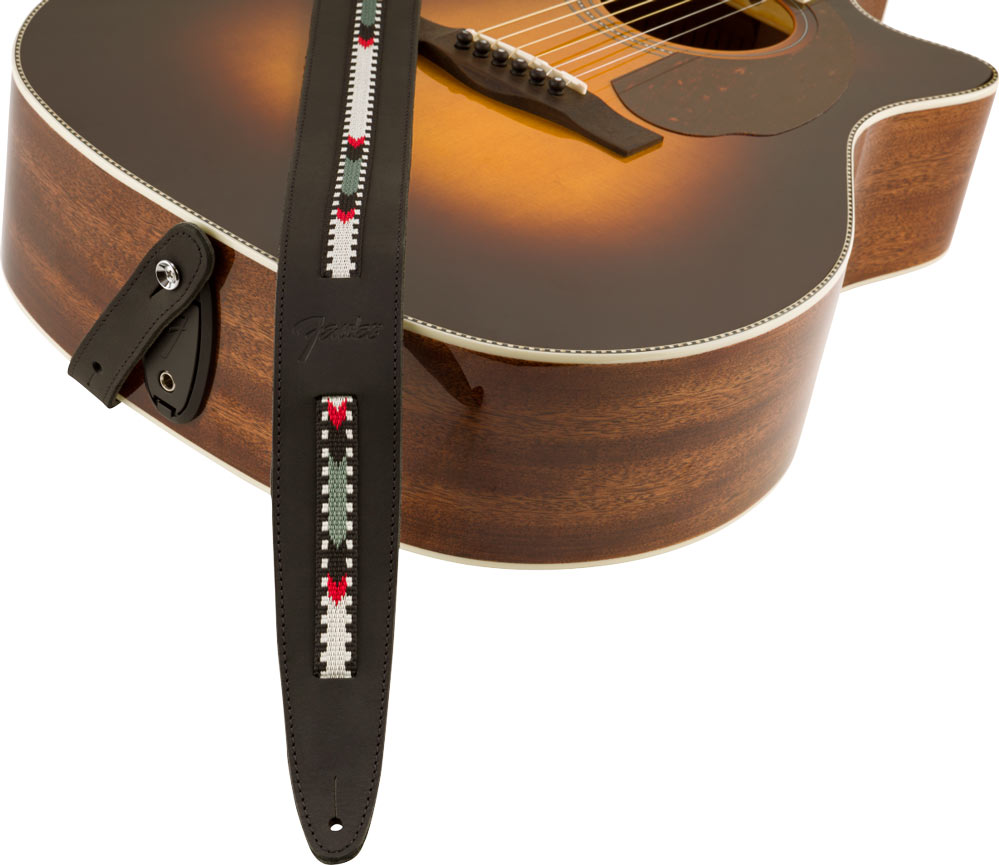 Fender Paramount Acoustic Leather Strap Black