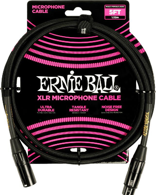 Ernie Ball Microfoon kabel 1.5 m zwart EEB 6390