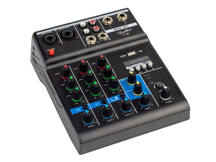 Boston F-4A 4 Kanaals Live Mixer met EFX+ BlueTooth