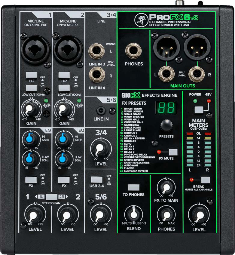 Mackie ProFX6v3 6-Channel USB Mixer