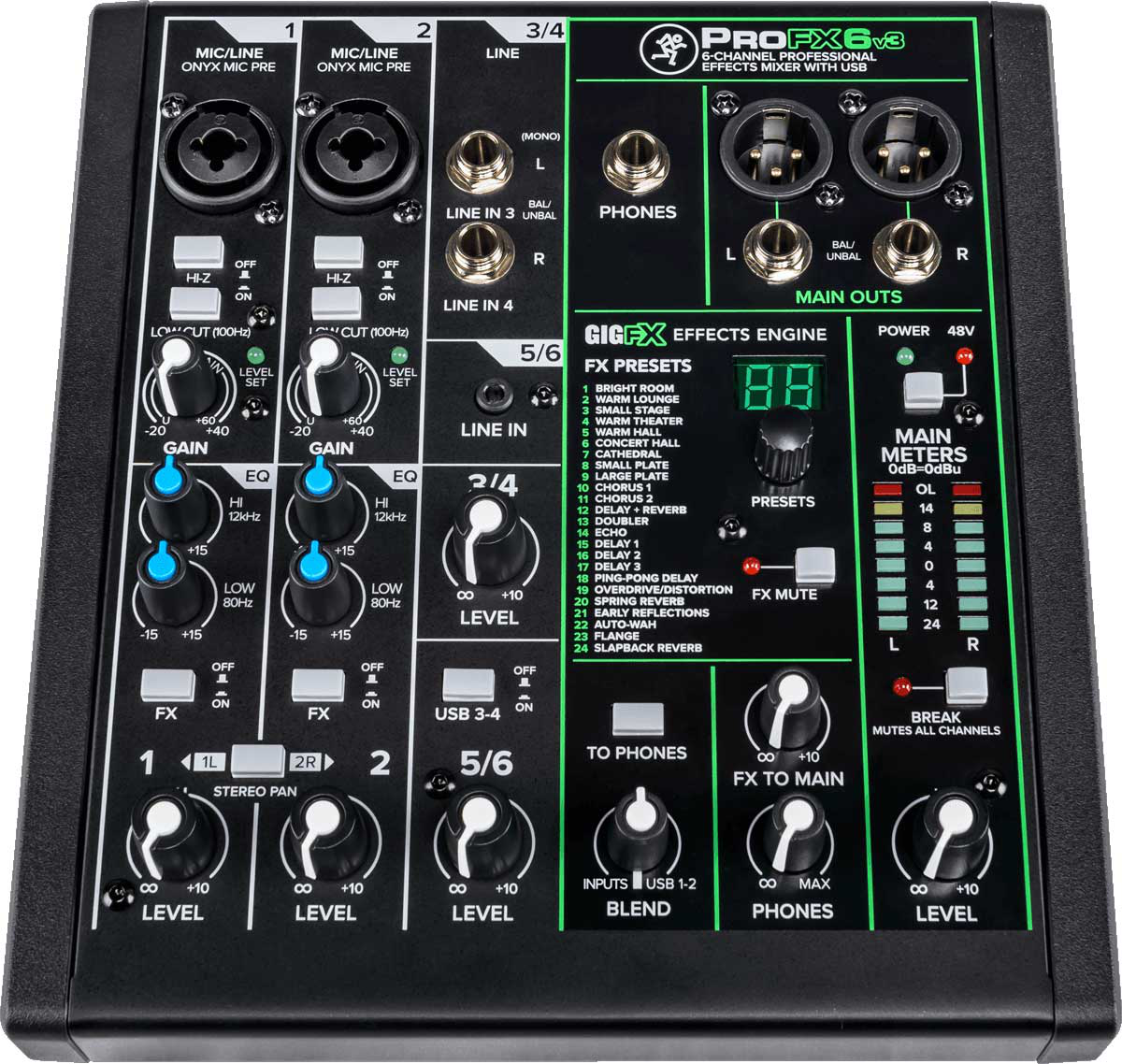 Mackie ProFX6v3 6-Channel USB Mixer