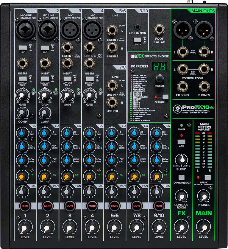 Mackie ProFX10v3 10-Channel USB Mixer