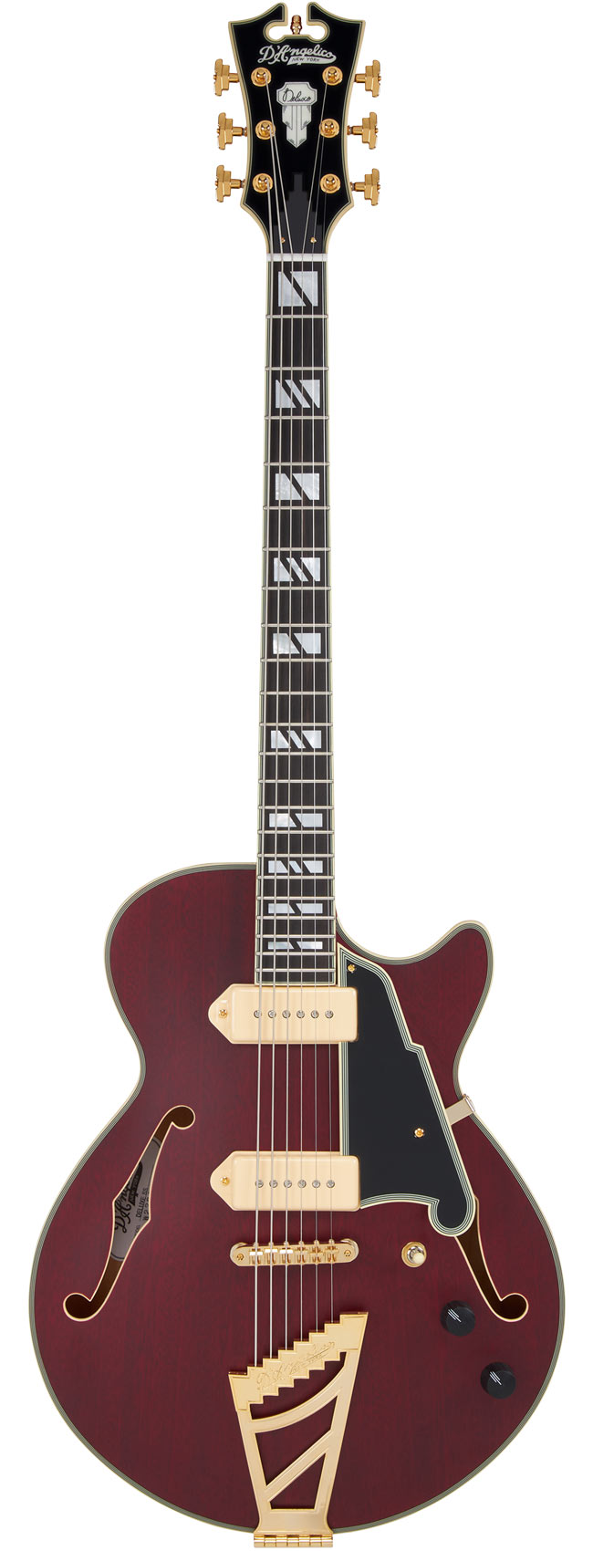 DAngelico Deluxe SS Baritone Satin Trans Wine