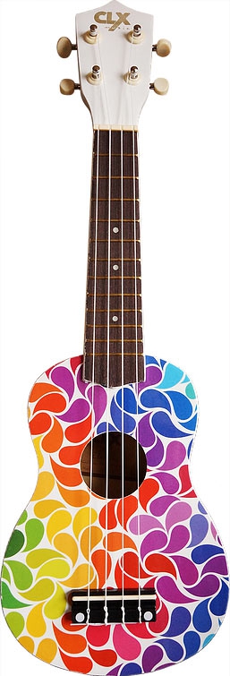 CLX Rainbow Drips sopraan ukulele