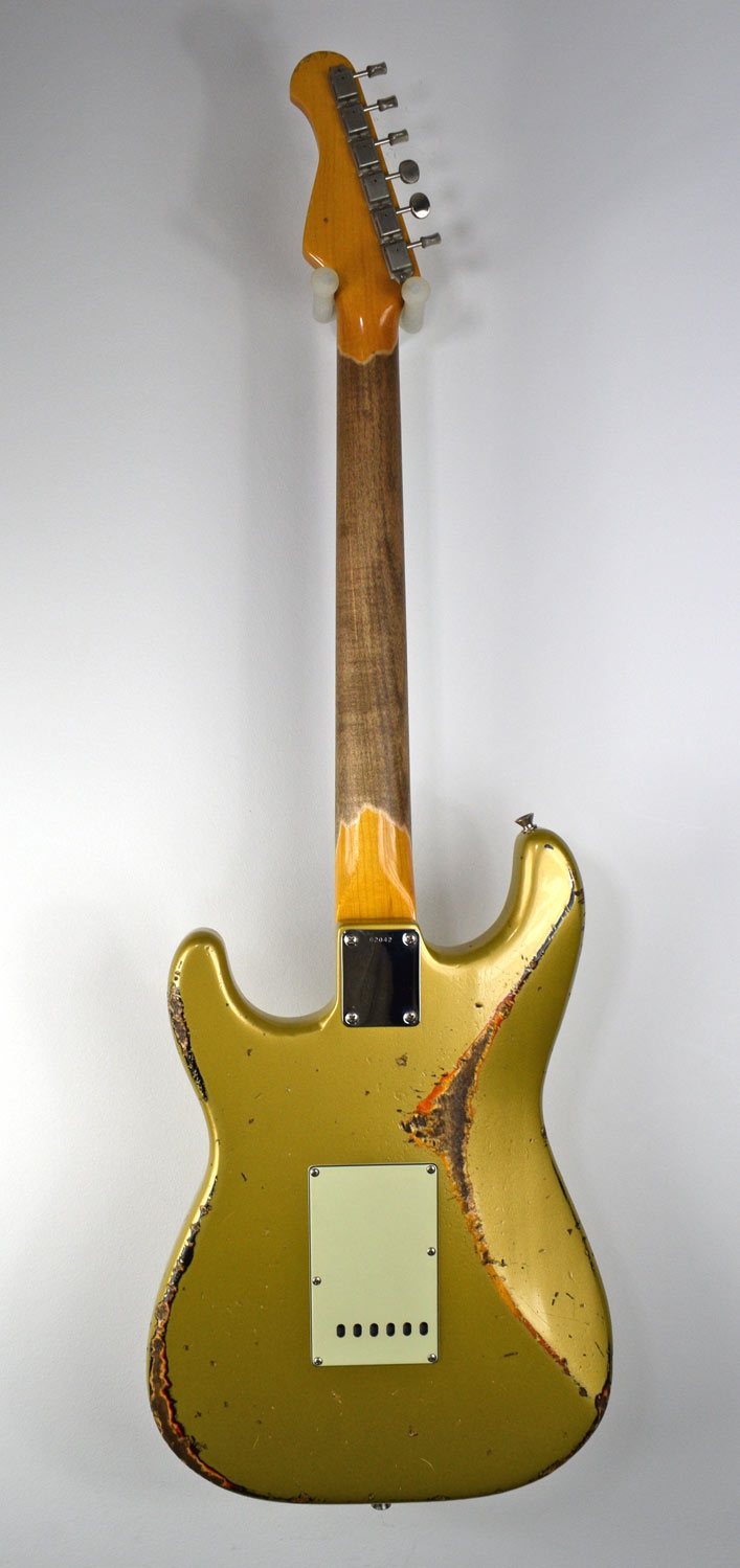 Del-Tone 60s S-Style HSS Gold over Sunburst