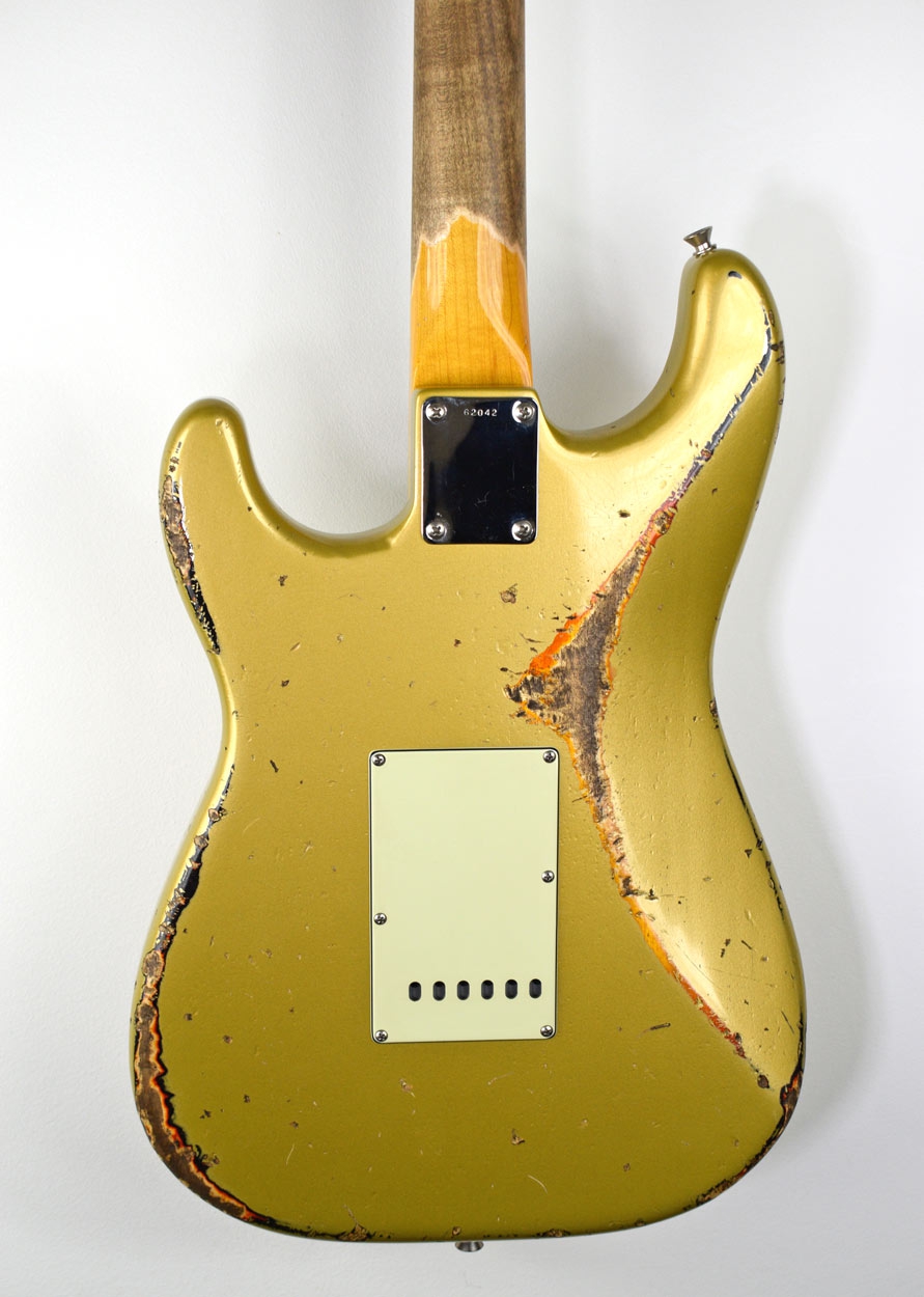 Del-Tone 60s S-Style HSS Gold over Sunburst