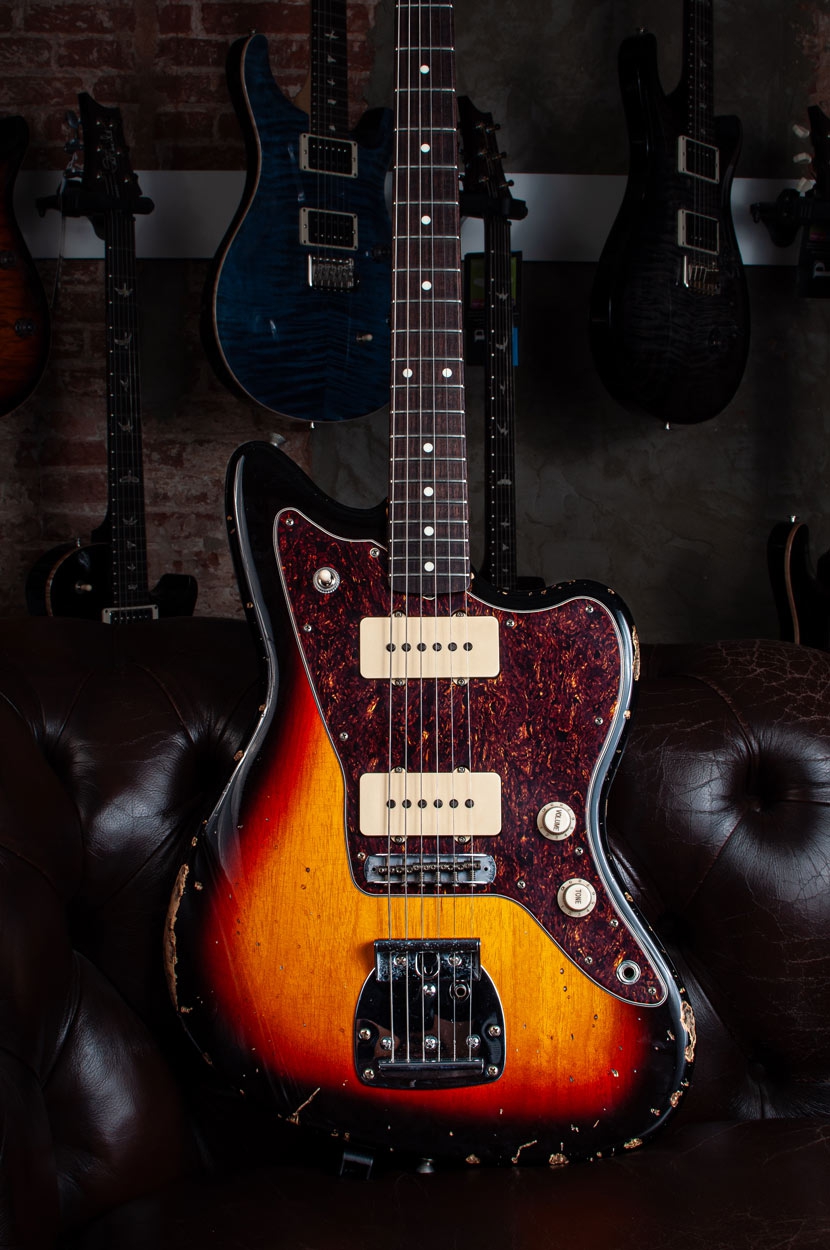 Del-Tone JM-style 3-tone Sunburst Heavy Aging