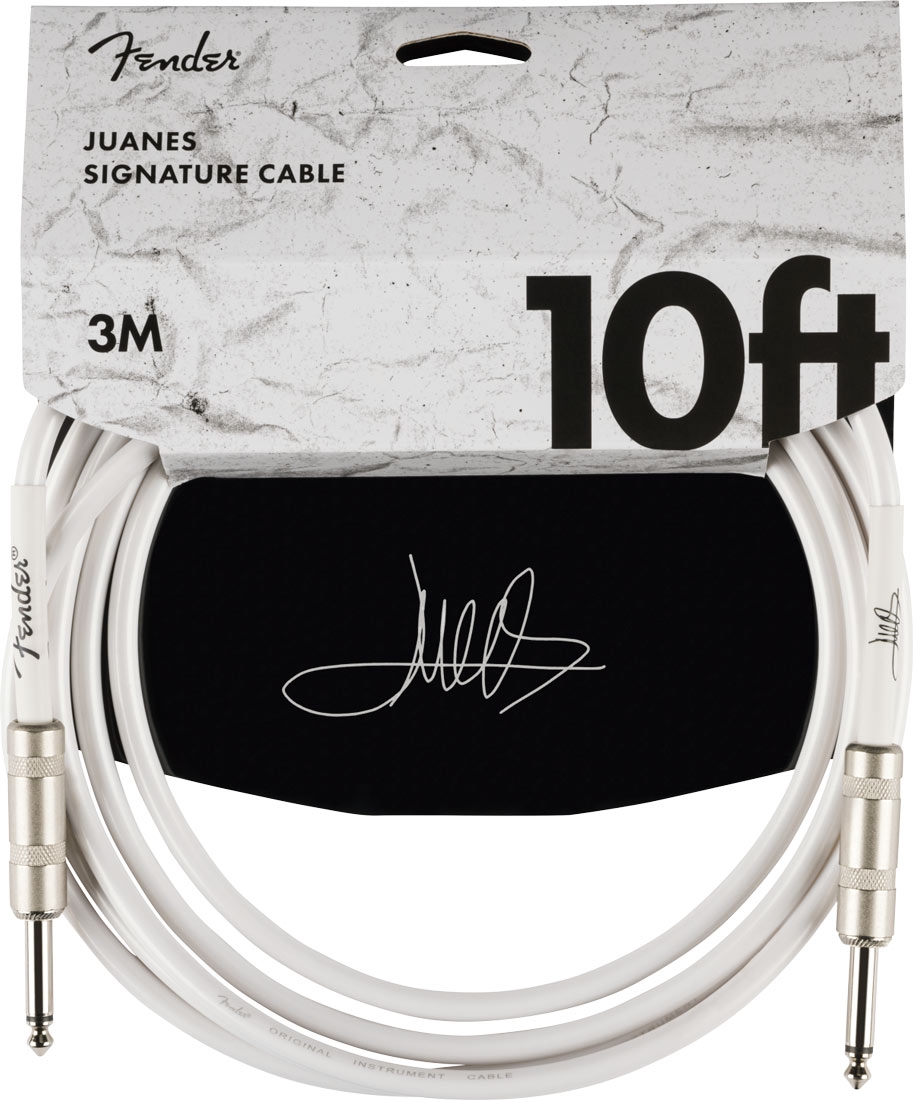 Fender Juanes 10 Ft Instrument Cable Luna White 3 meter