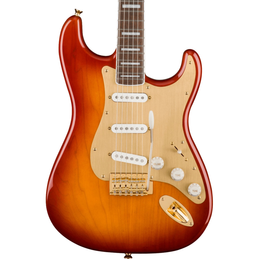 Squier 40th Anniversary Stratocaster Gold Edition Sienna Sunburst