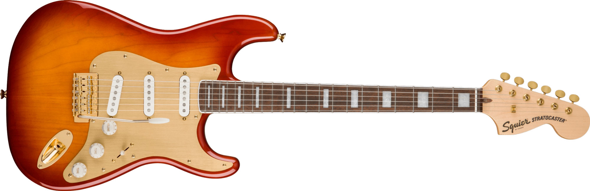 Squier 40th Anniversary Stratocaster Gold Edition Sienna Sunburst