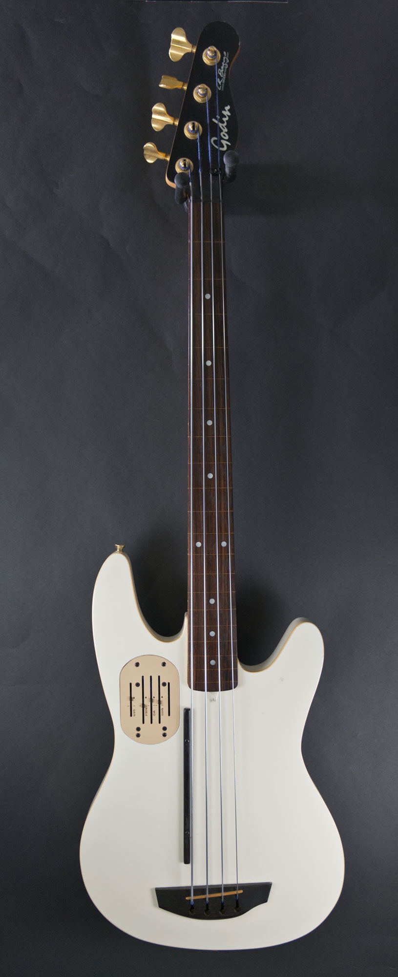 GODIN LR Baggs model fretless Bass White