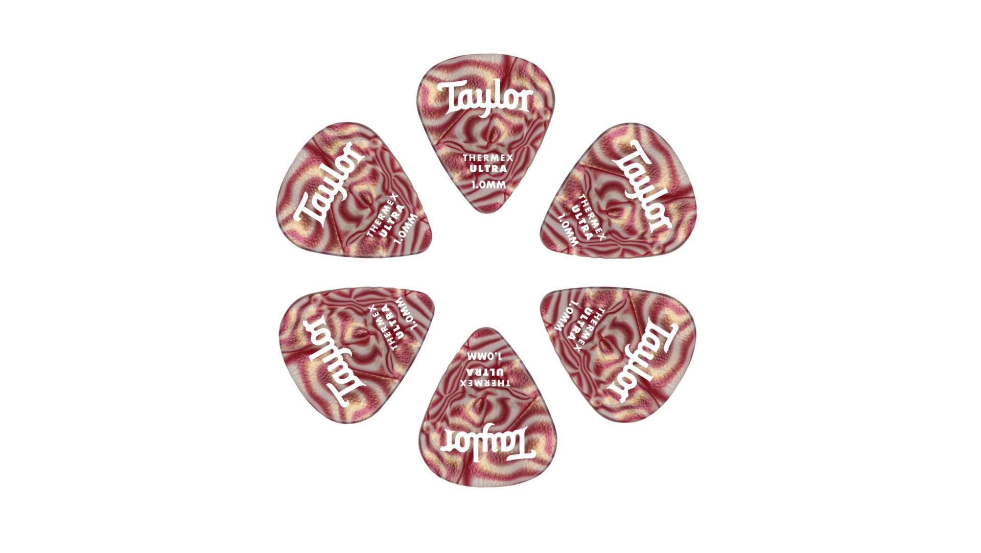 Taylor Premium 351 Thermex Ultra Picks 1.25 Ruby Swirl 6-Pack