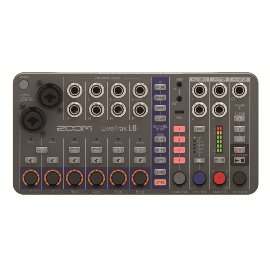 Zoom LiveTrak L6 Digital mixer Recorder