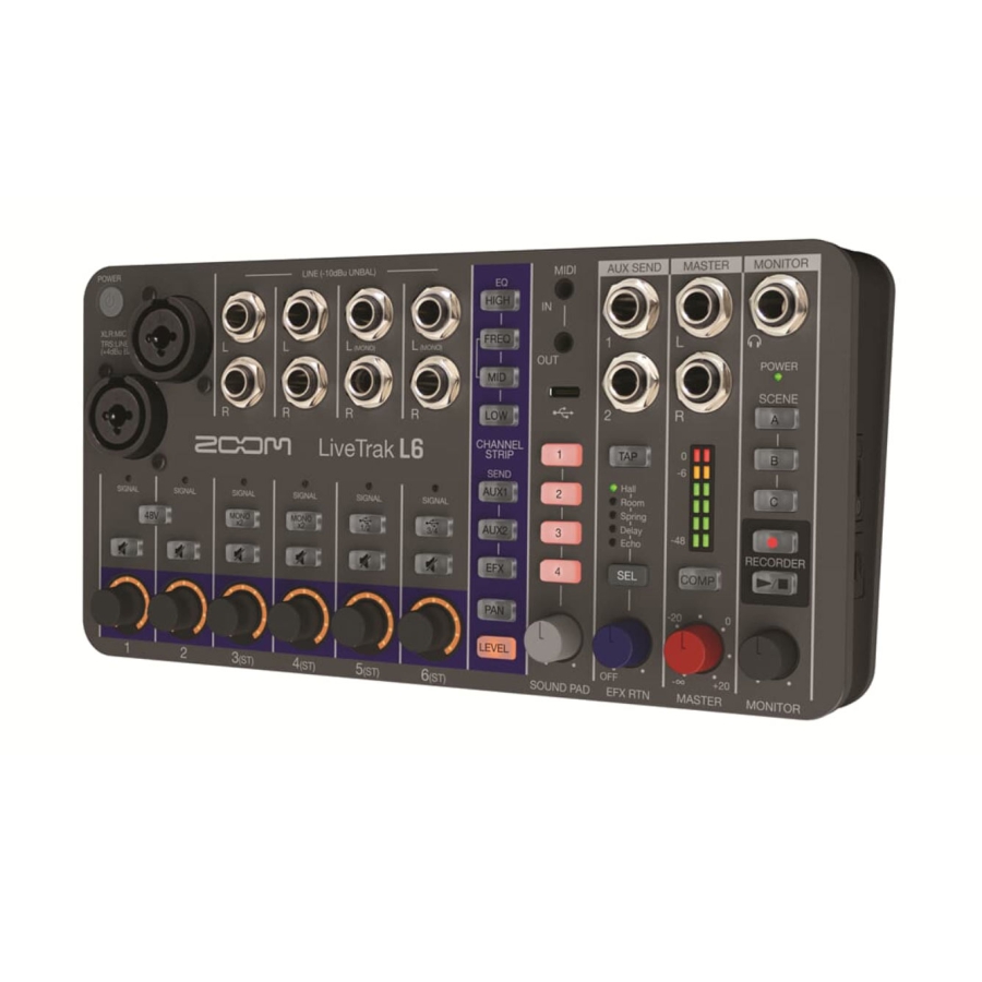 Zoom LiveTrak L6 Digital mixer Recorder